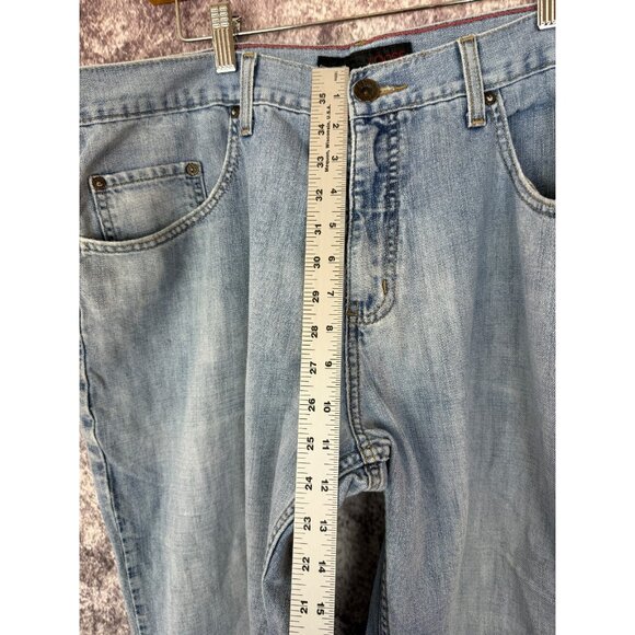 Anchor Blue Jeans Mens 36x34 Blue Y2K Beyond Baggy Loose Fit Wide Leg Distressed - Picture 5 of 12